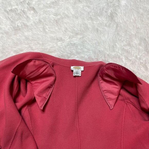 Talbots Pink Blazer Jacket Shoulder Pads Open Front Cardigan 100% Wool Size 10 - Picture 6 of 10